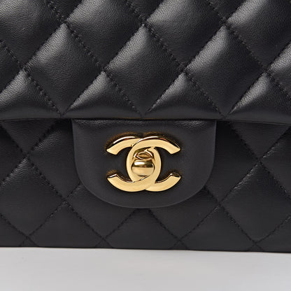 Chanel Lambskin Quilted Medium Double Flap Black 10 of 10