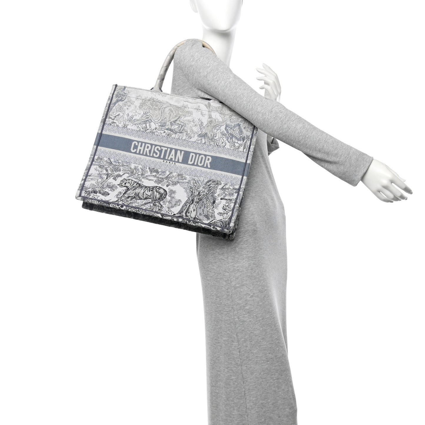 Gradient Canvas Embroidered Large Dioriviera Toile De Jouy Book Tote Blue