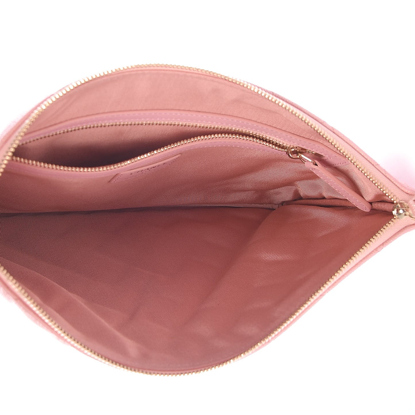 Iridescent Caviar Quilted Medium Cosmetic Case Rose Pink