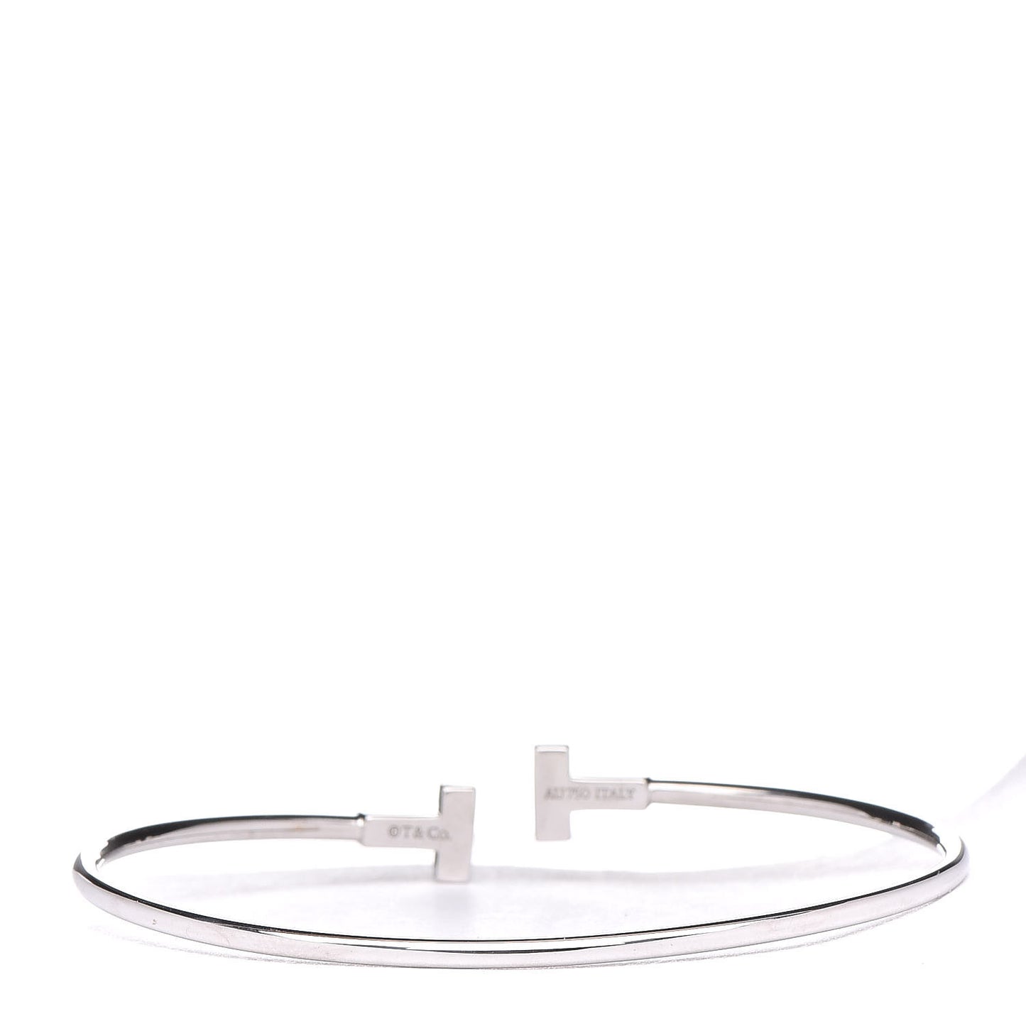 18K White Gold Narrow T Wire Bracelet
