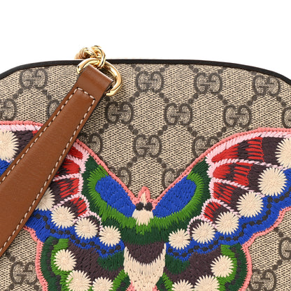 Gucci GG Supreme Monogram Butterfly Embroidered Mini Chain Shoulder Bag Beige Tuscany 10 of 14