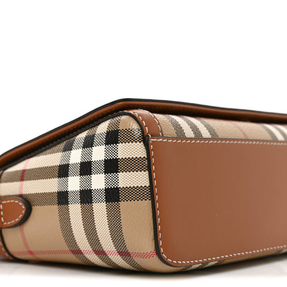 Burberry Coated Canvas Calfskin Vintage Check Small Note Crossbody Bag Briar Brown 8 of 9