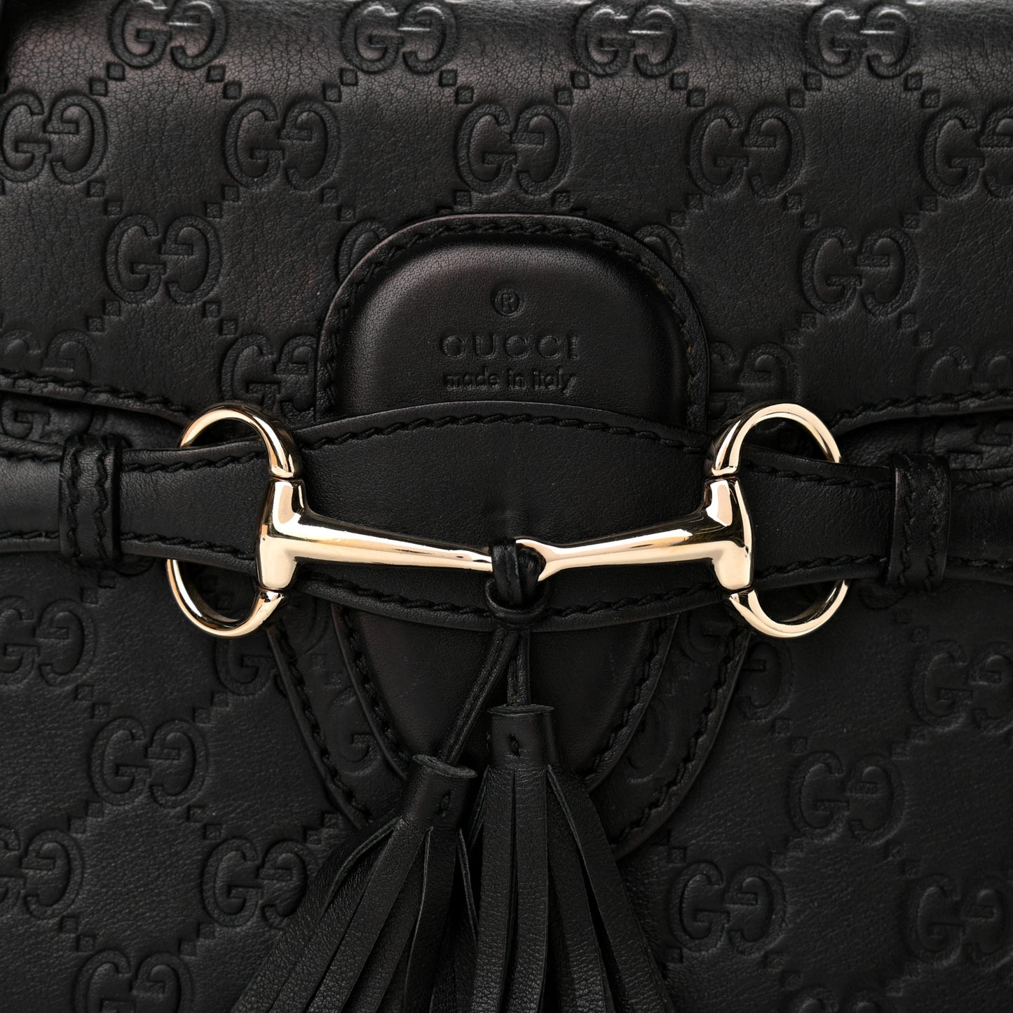Microguccissima Medium Emily Chain Shoulder Bag Black