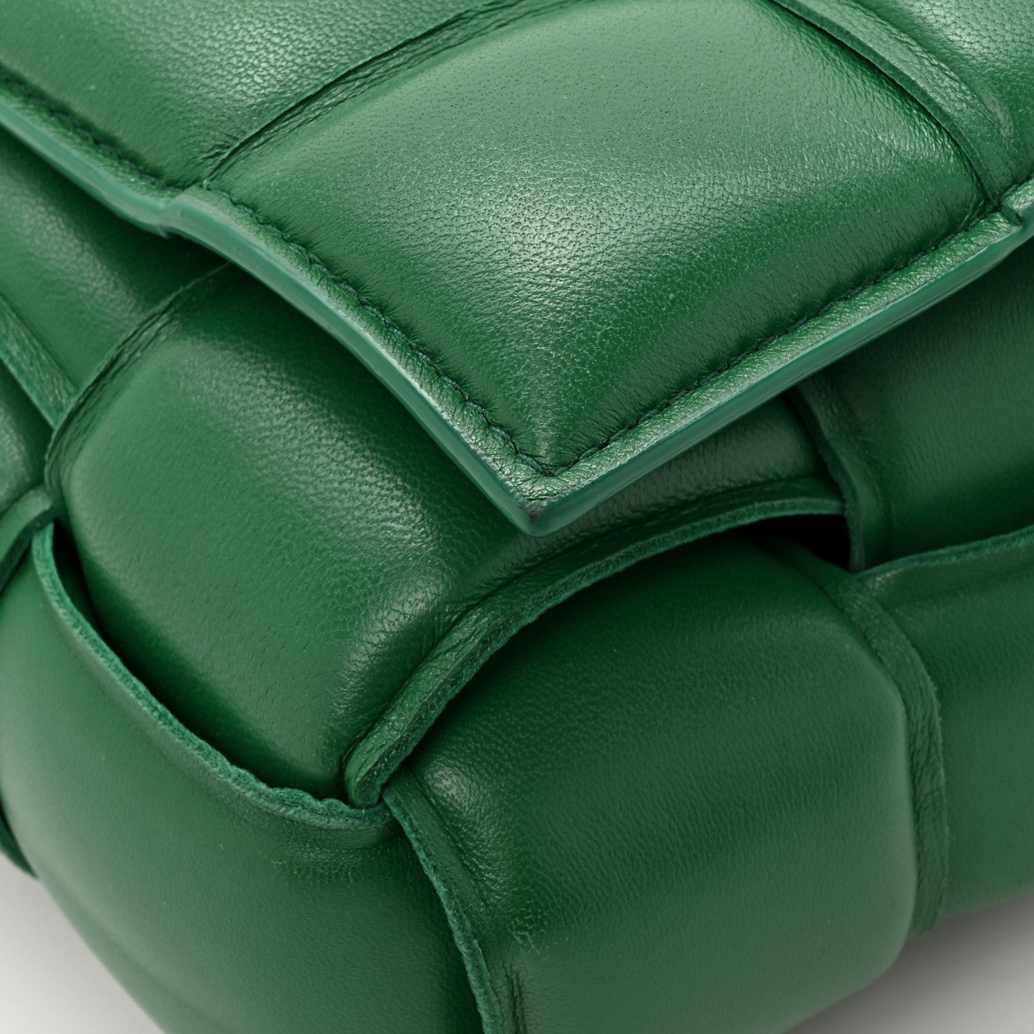 Bottega Veneta Lambskin Maxi Intreccio Padded Chain Cassette Crossbody Bag Racing Green 12 of 15