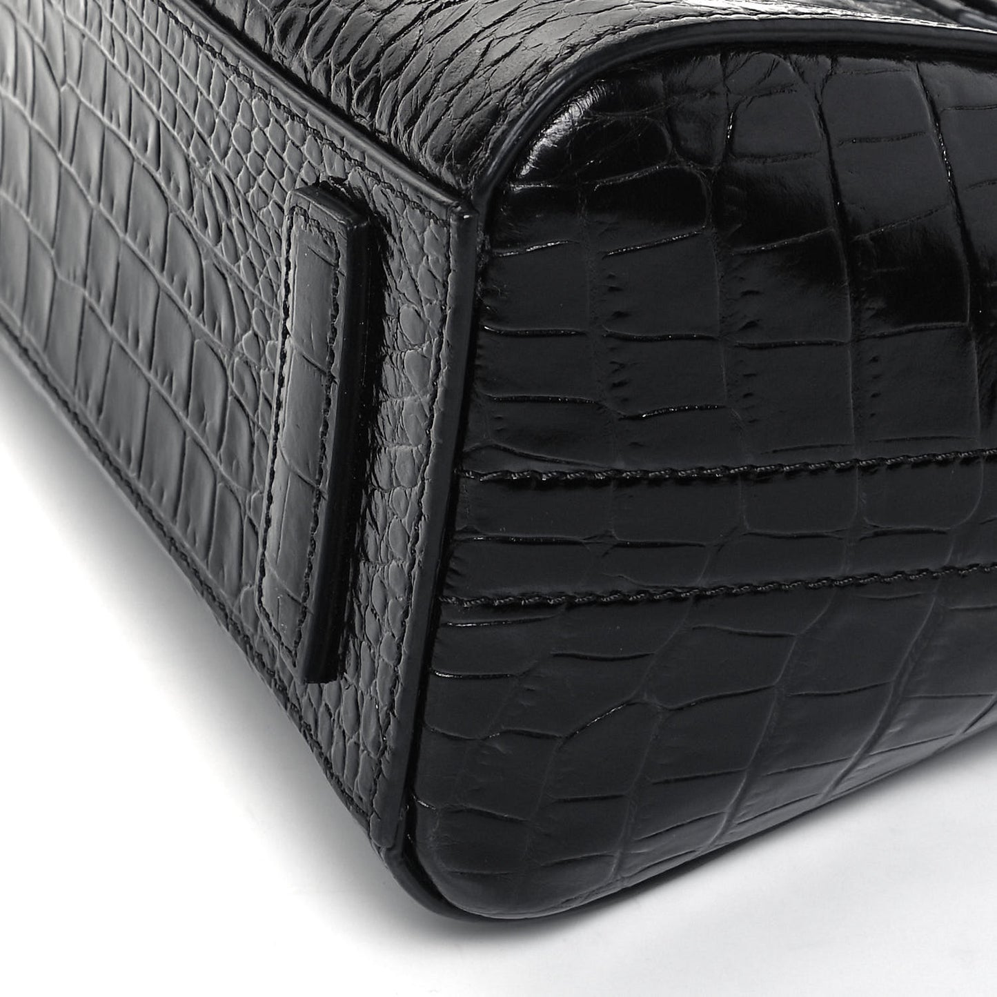 Calfskin Crocodile Embossed Mini Antigona Black