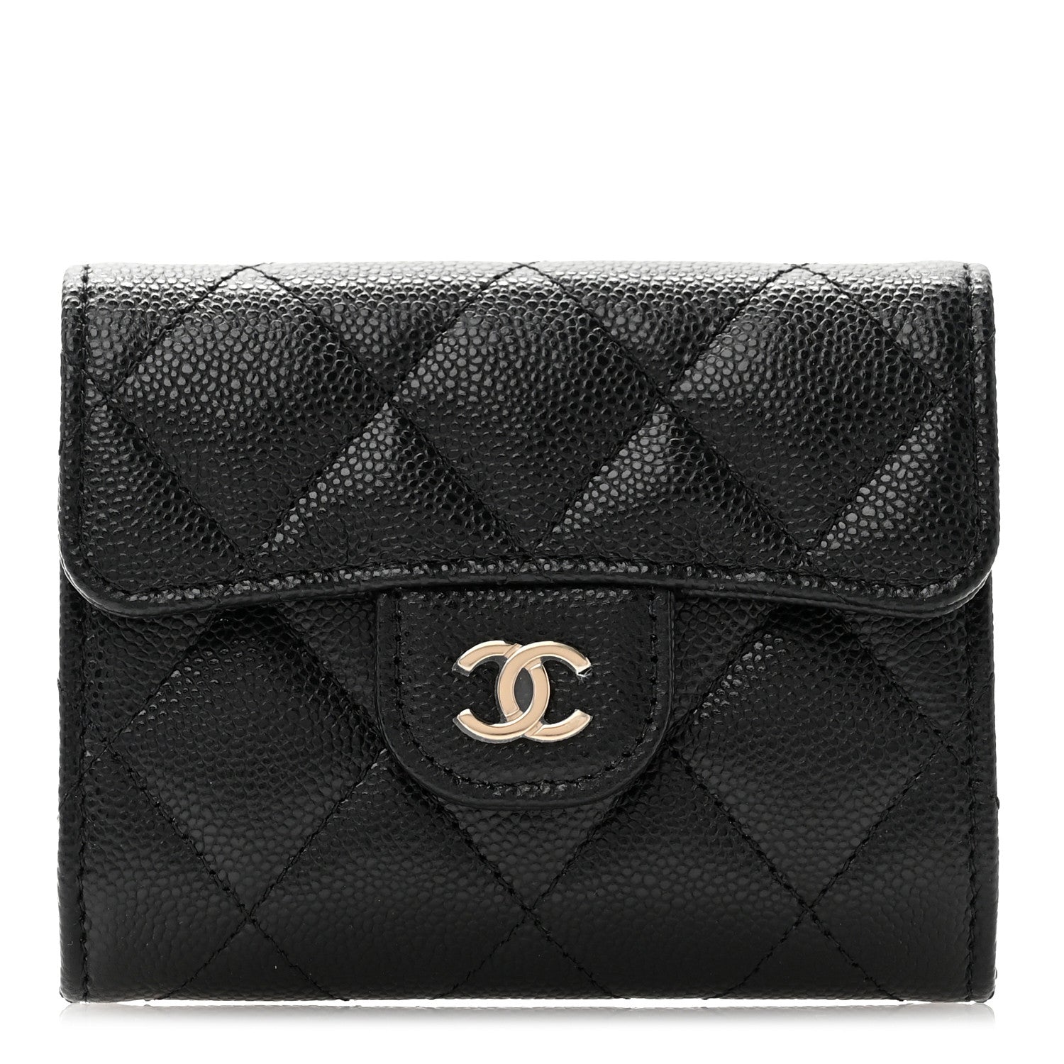 Chanel Caviar Quilted Flap Card Holder Wallet Black 1 of 9