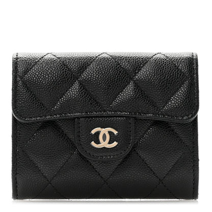 Chanel Caviar Quilted Flap Card Holder Wallet Black 1 of 9