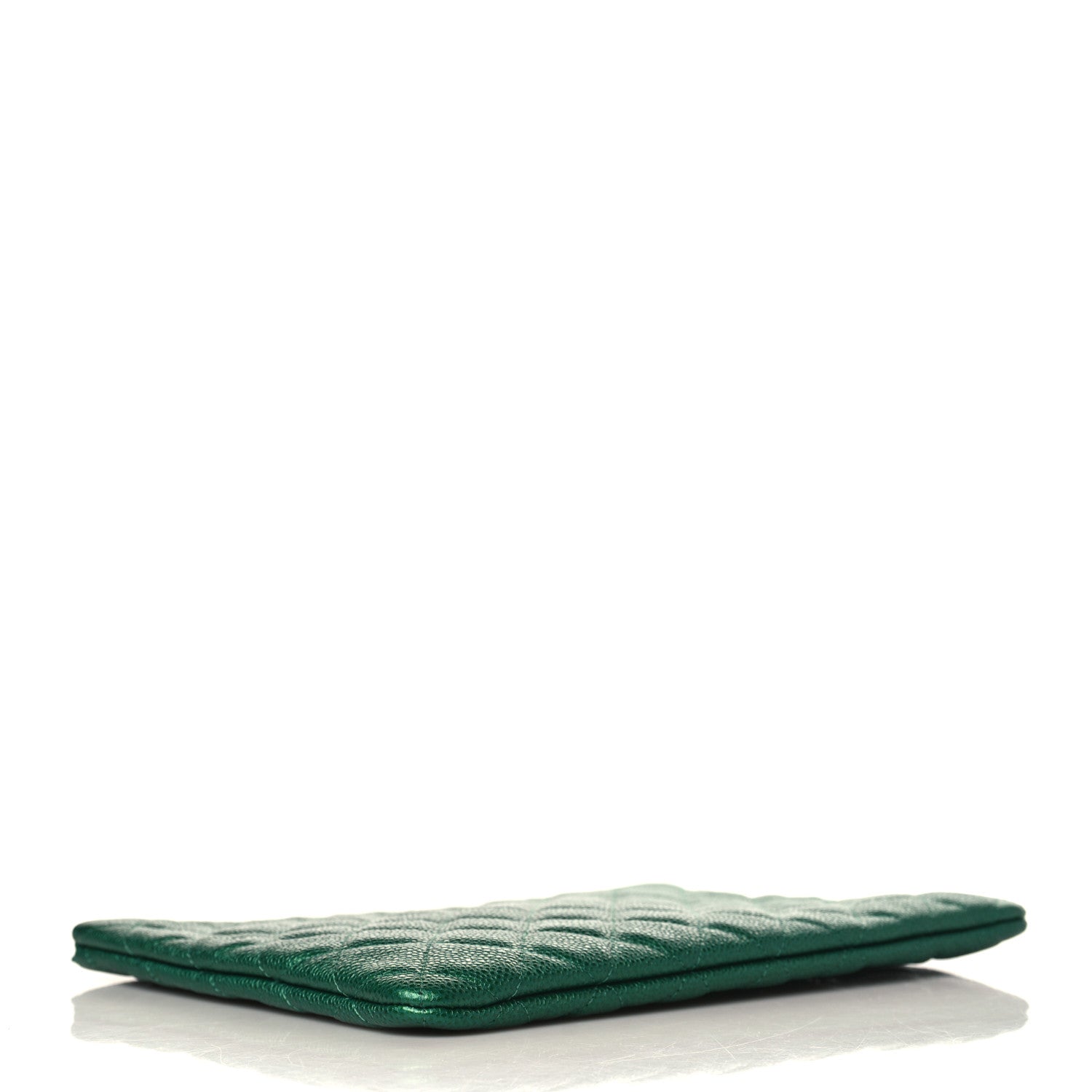 Chanel Metallic Caviar Quilted Medium Cosmetic Case Green 4 of 8