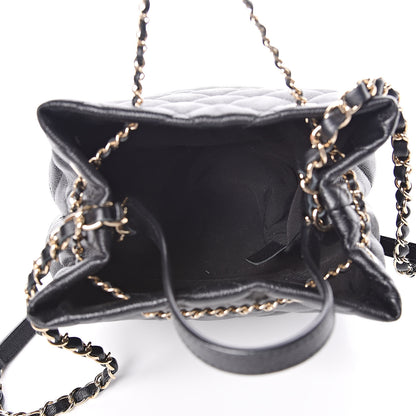 Chanel Caviar Quilted Large Rolled Up Bucket Drawstring Bag Black 5 of 11