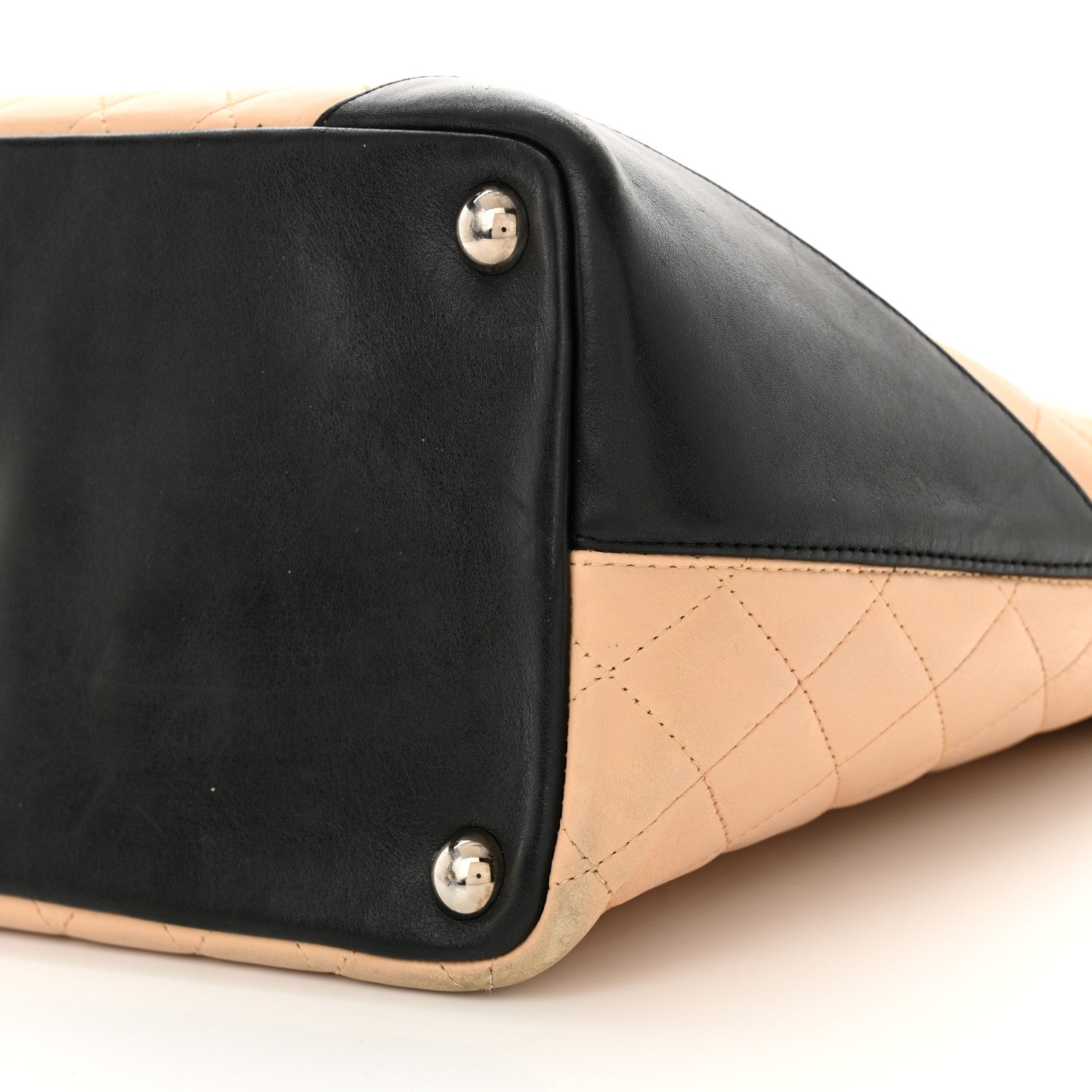 Chanel Calfskin Quilted Large Cambon Tote Beige Black 10 of 18