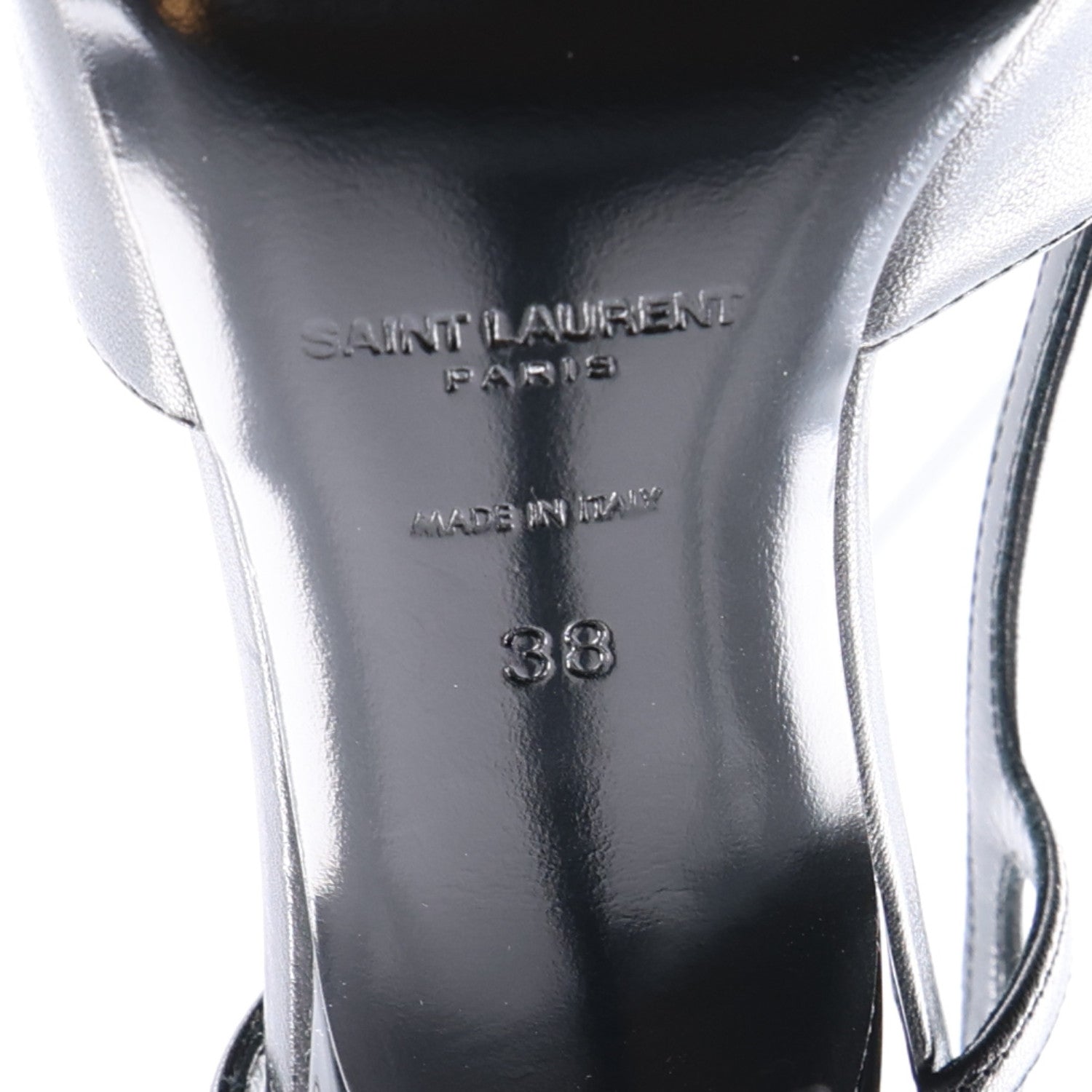 Saint Laurent Smooth Calfskin Jeanne 110 Slingback Pumps 38 Black 8 of 11