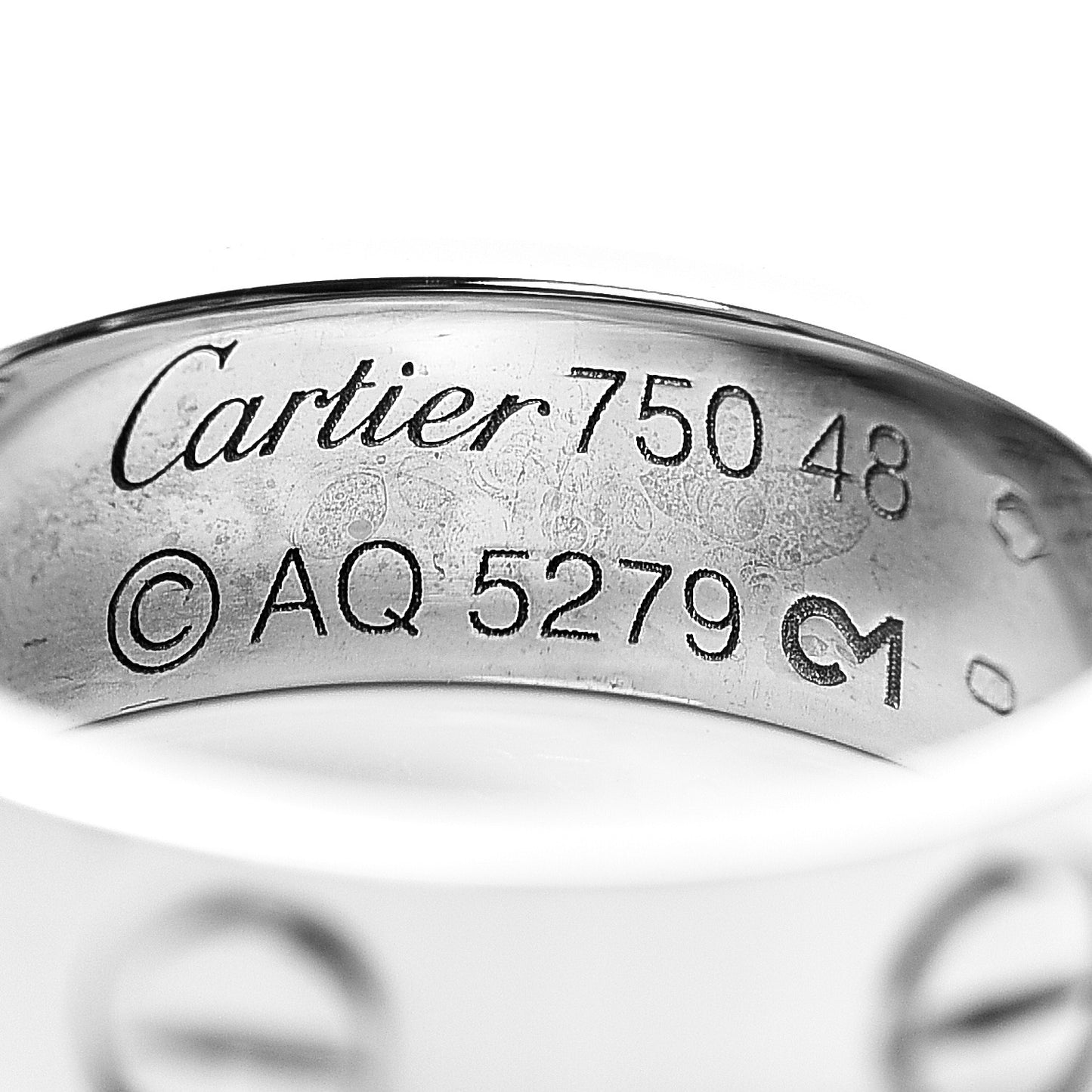 18K White Gold 5.5mm LOVE Ring 48 4.5