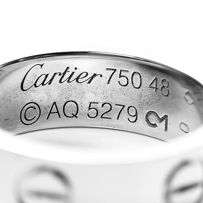 Cartier 18K White Gold 5.5mm LOVE Ring 48 4.5 3 of 3