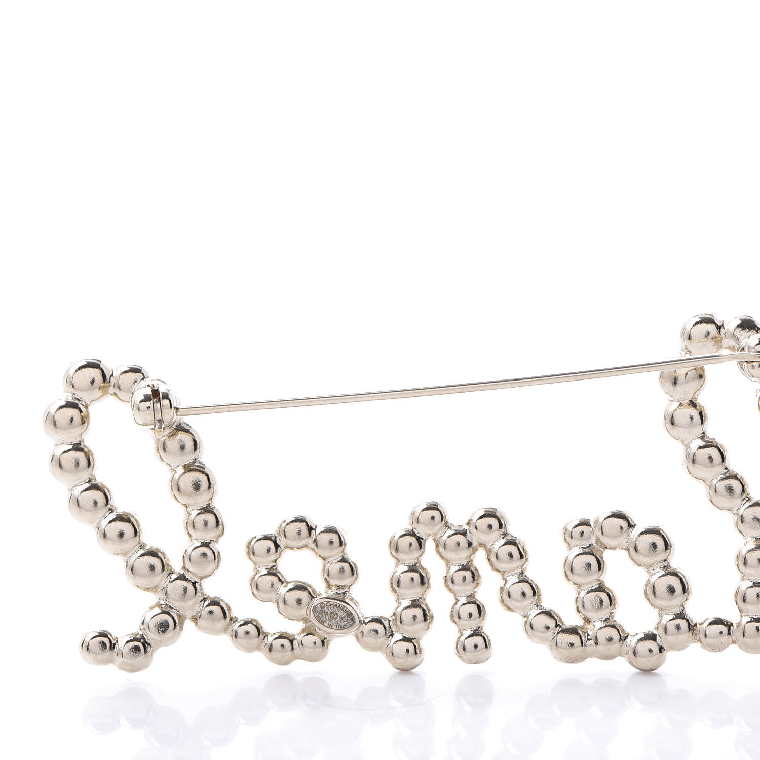 Chanel Metal Glass Swirling Pearls Brooch Pin Gold 3 of 4