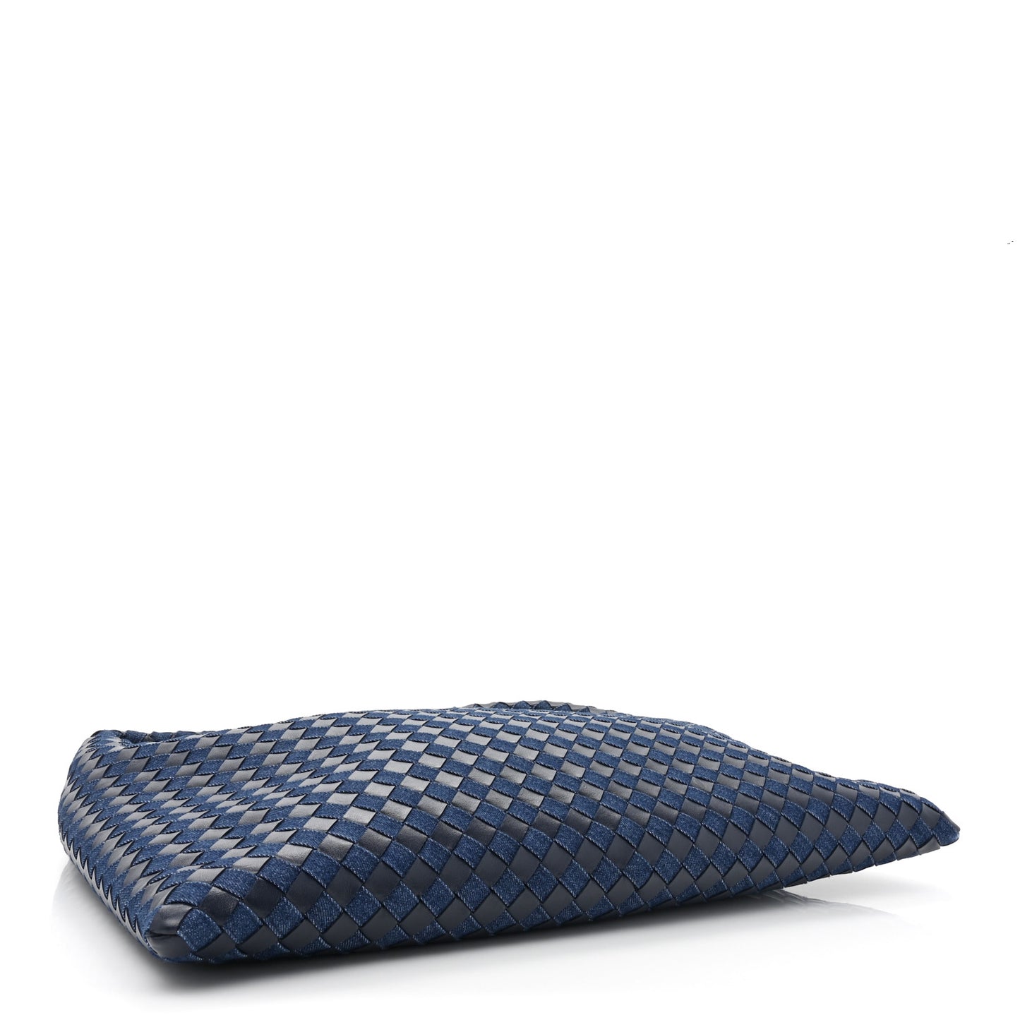 Denim Calfskin Intrecciato Large Hop Abyss Indigo