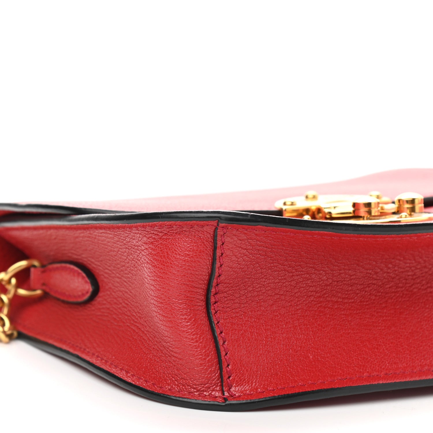 Miu Miu Goatskin Madras Shoulder Bag Fuoco 5 of 8