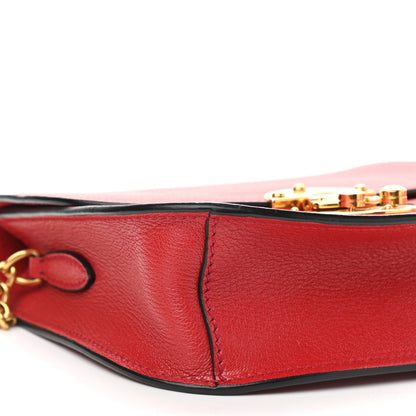 Miu Miu Goatskin Madras Shoulder Bag Fuoco 5 of 8