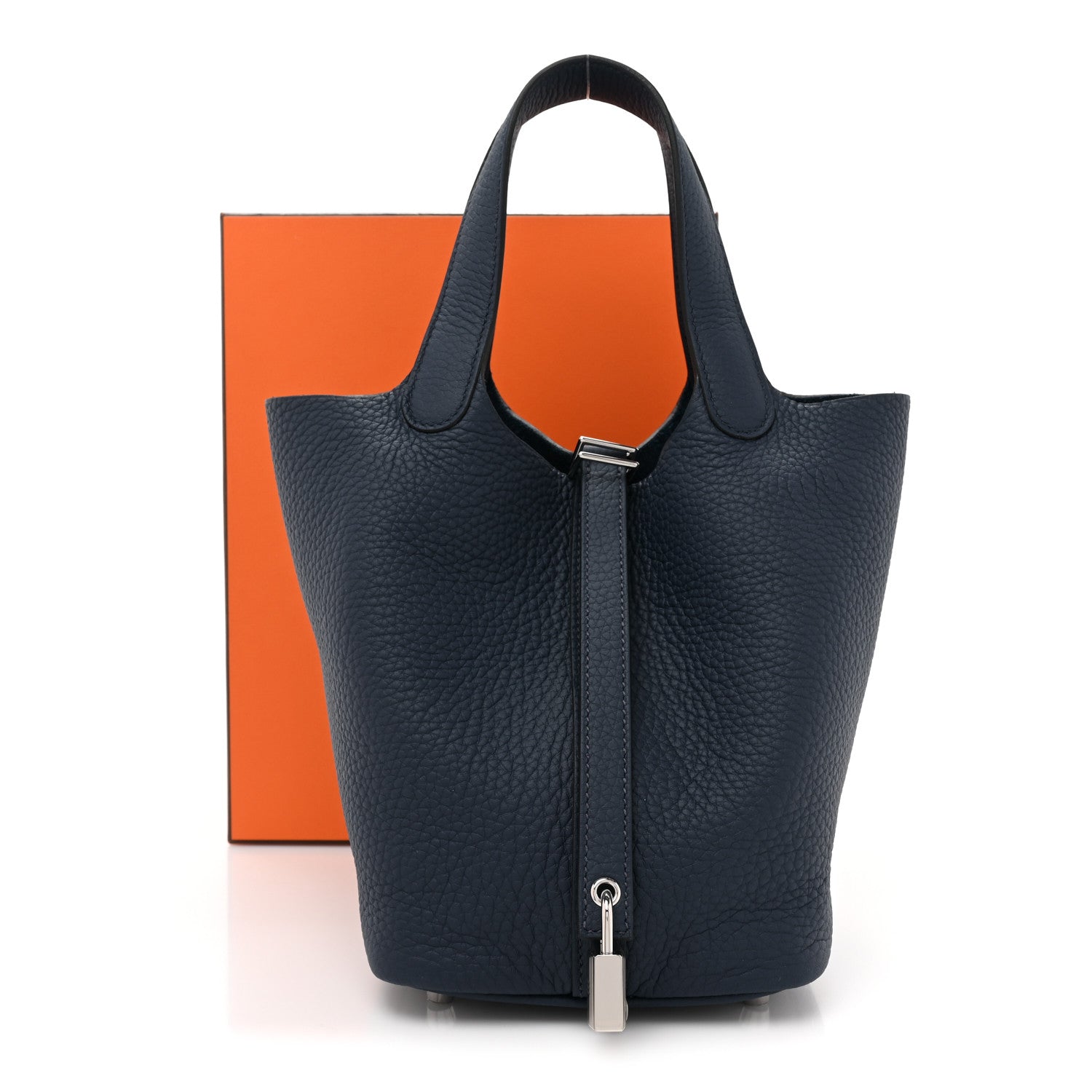 Hermes Taurillon Clemence Picotin Lock 18 PM Bleu de Prusse 10 of 10