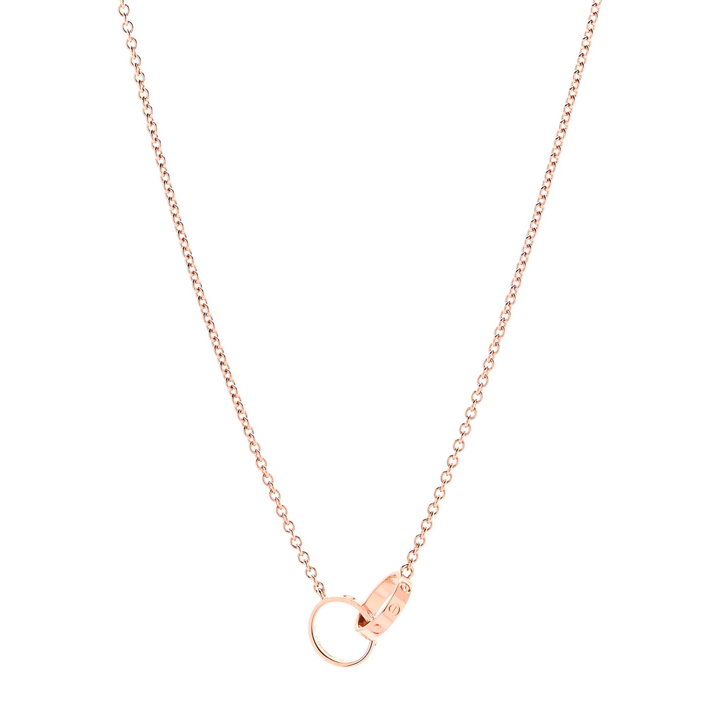 18K Pink Gold Interlocking LOVE Necklace