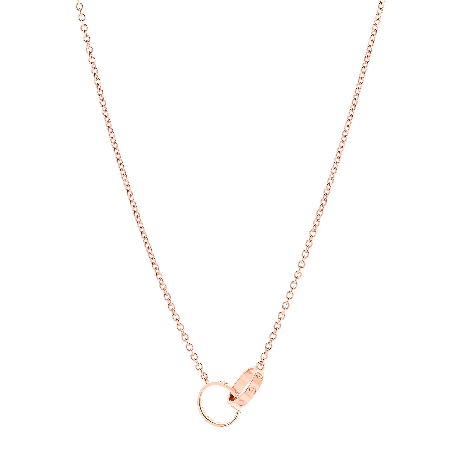 Cartier 18K Pink Gold Interlocking LOVE Necklace 1 of 6
