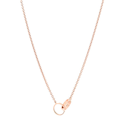 Cartier 18K Pink Gold Interlocking LOVE Necklace 1 of 6