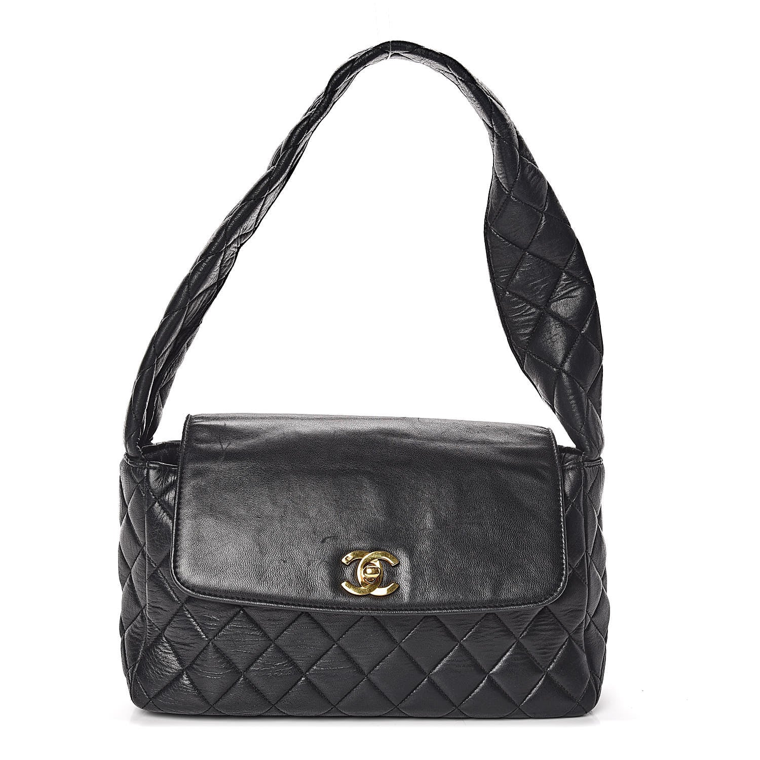 Chanel Lambskin Quilted Flap Shoulder Bag Black 1 of 12