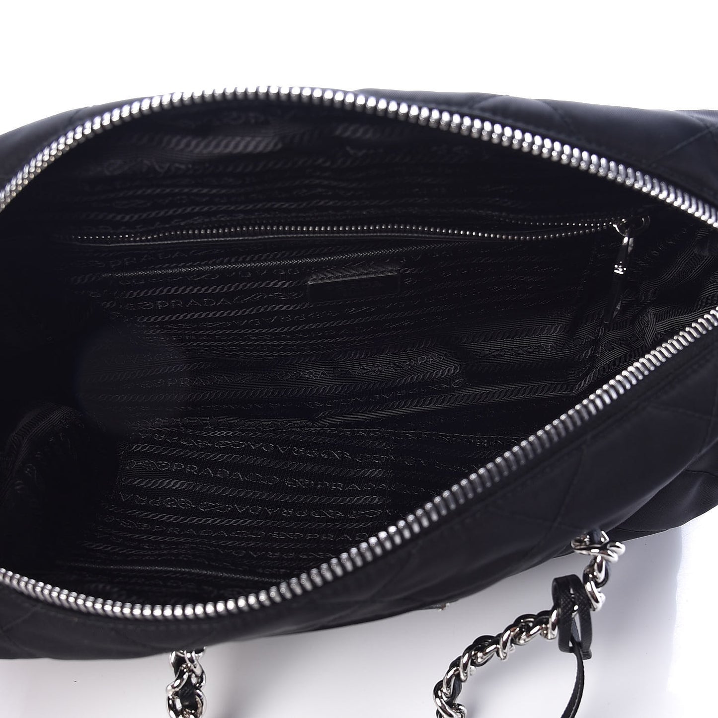 Nylon Tessuto Impuntu Quilted Shoulder Bag Black