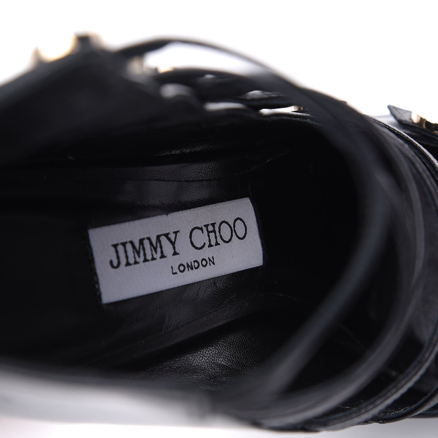 Jimmy Choo Kid Leather Venice Button Caged Ankle Boots 39 Black 8 of 10