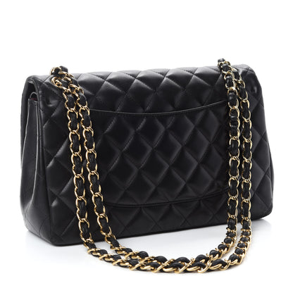 Chanel Lambskin Quilted Jumbo Double Flap Black 3 of 16