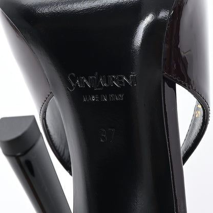 Saint Laurent Patent Vendome Slingback Pumps 37 Purple 7 of 10