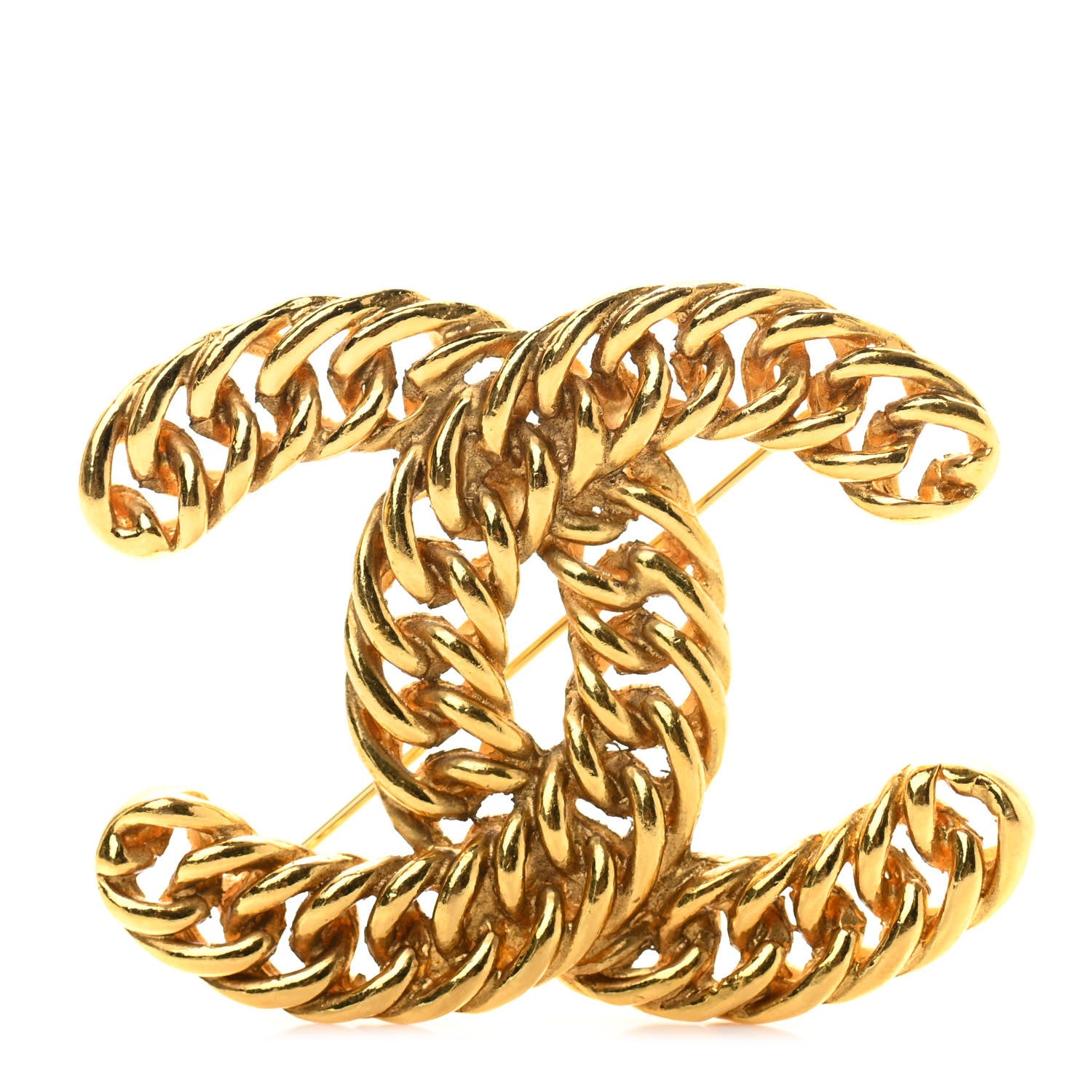 Chanel Metal Chain CC Brooch Gold 1 of 3