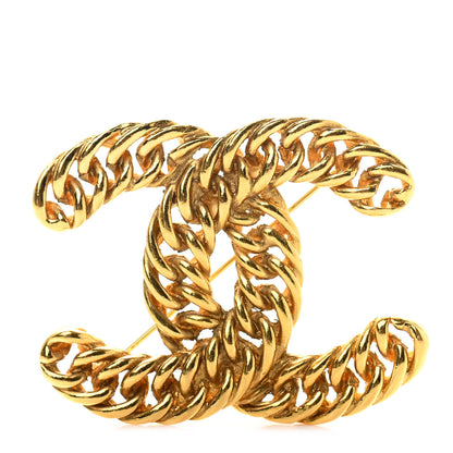 Chanel Metal Chain CC Brooch Gold 1 of 3