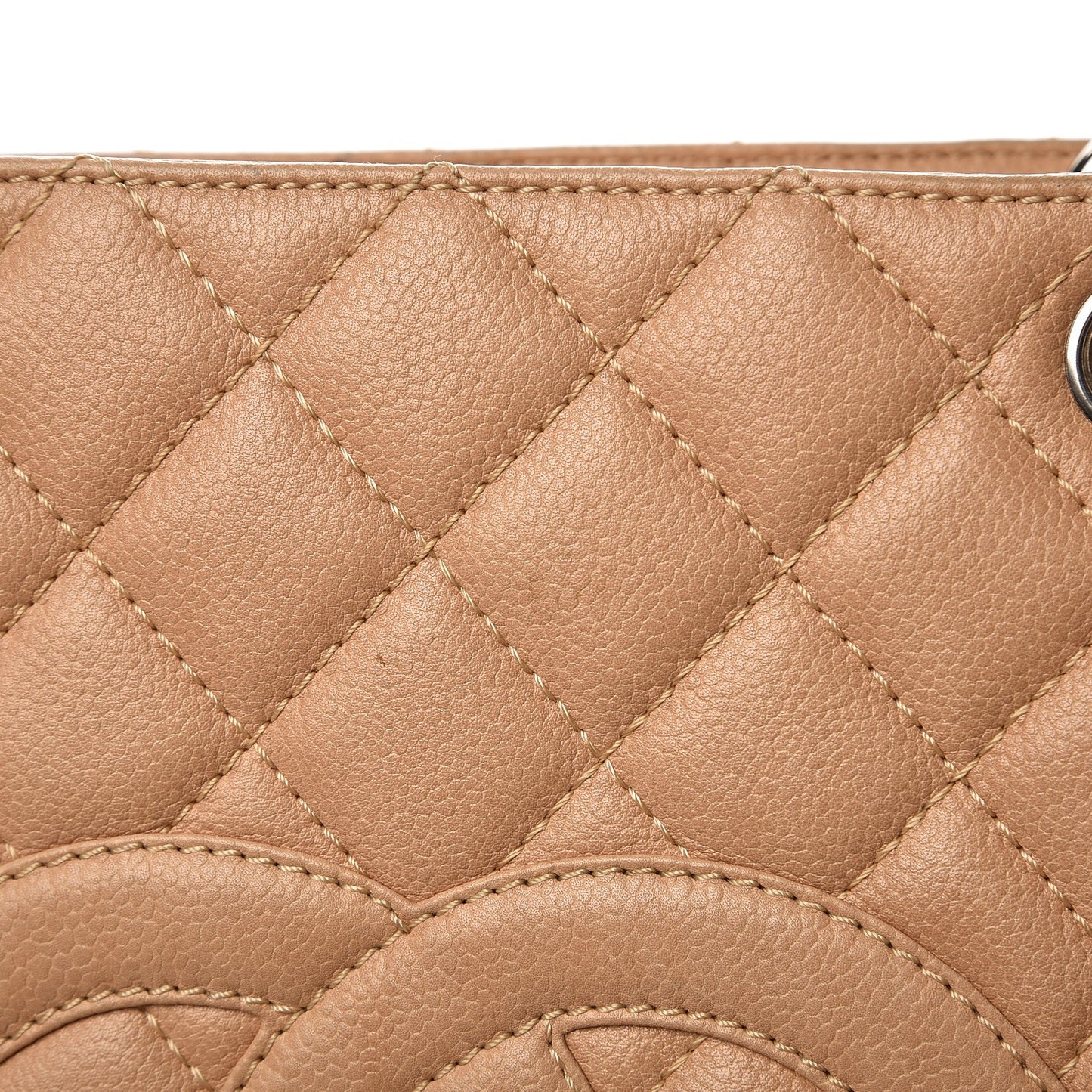 Caviar Quilted Grand Shopping Tote GST Beige