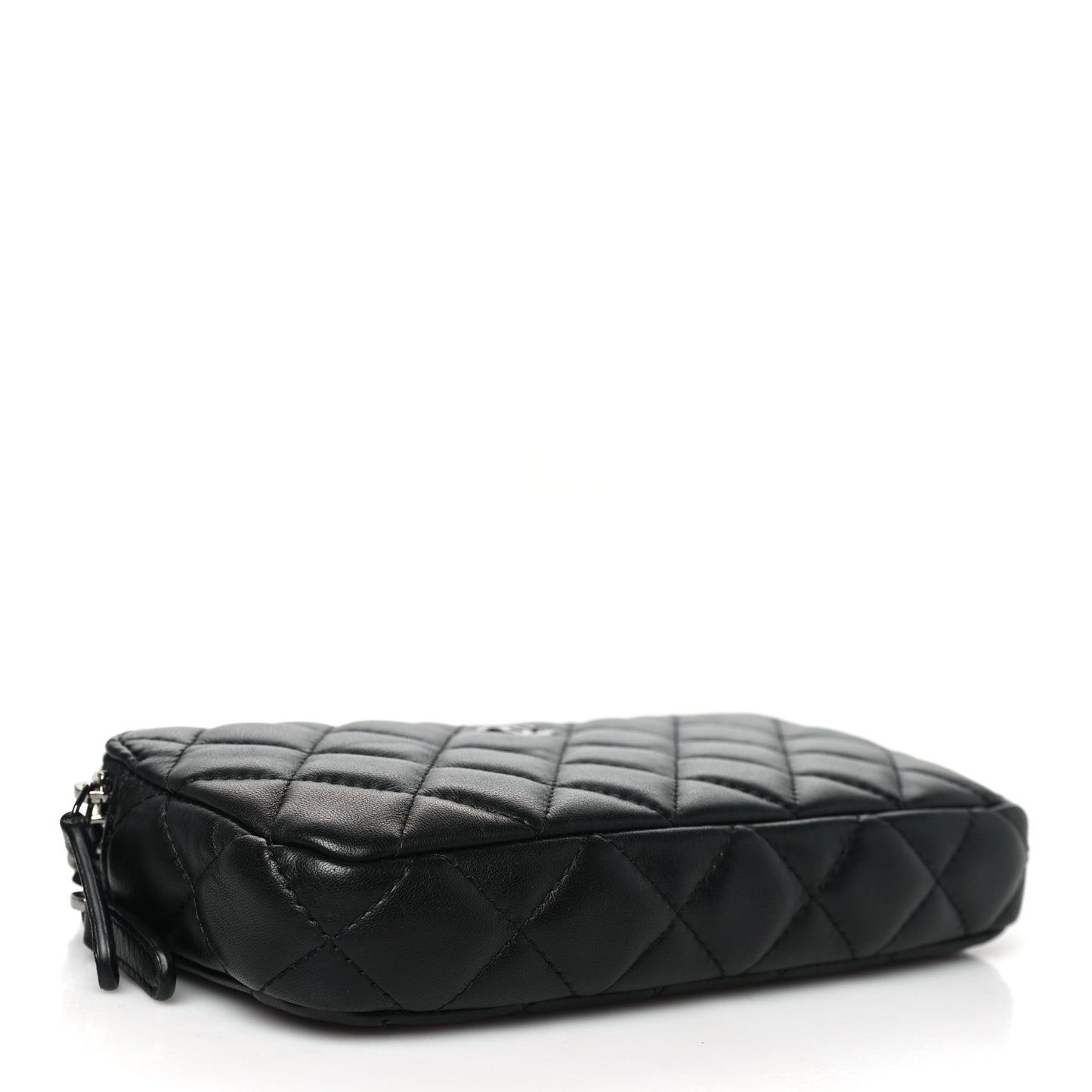 Lambskin Quilted Small Clutch With Chain Black