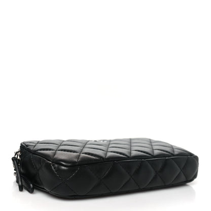 Chanel Lambskin Quilted Small Clutch With Chain Black 4 of 11