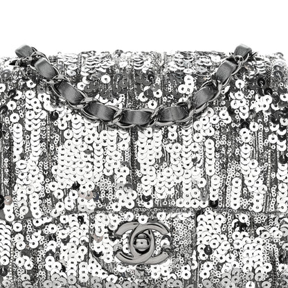 Chanel Sequin Mini Square Flap Silver 8 of 12
