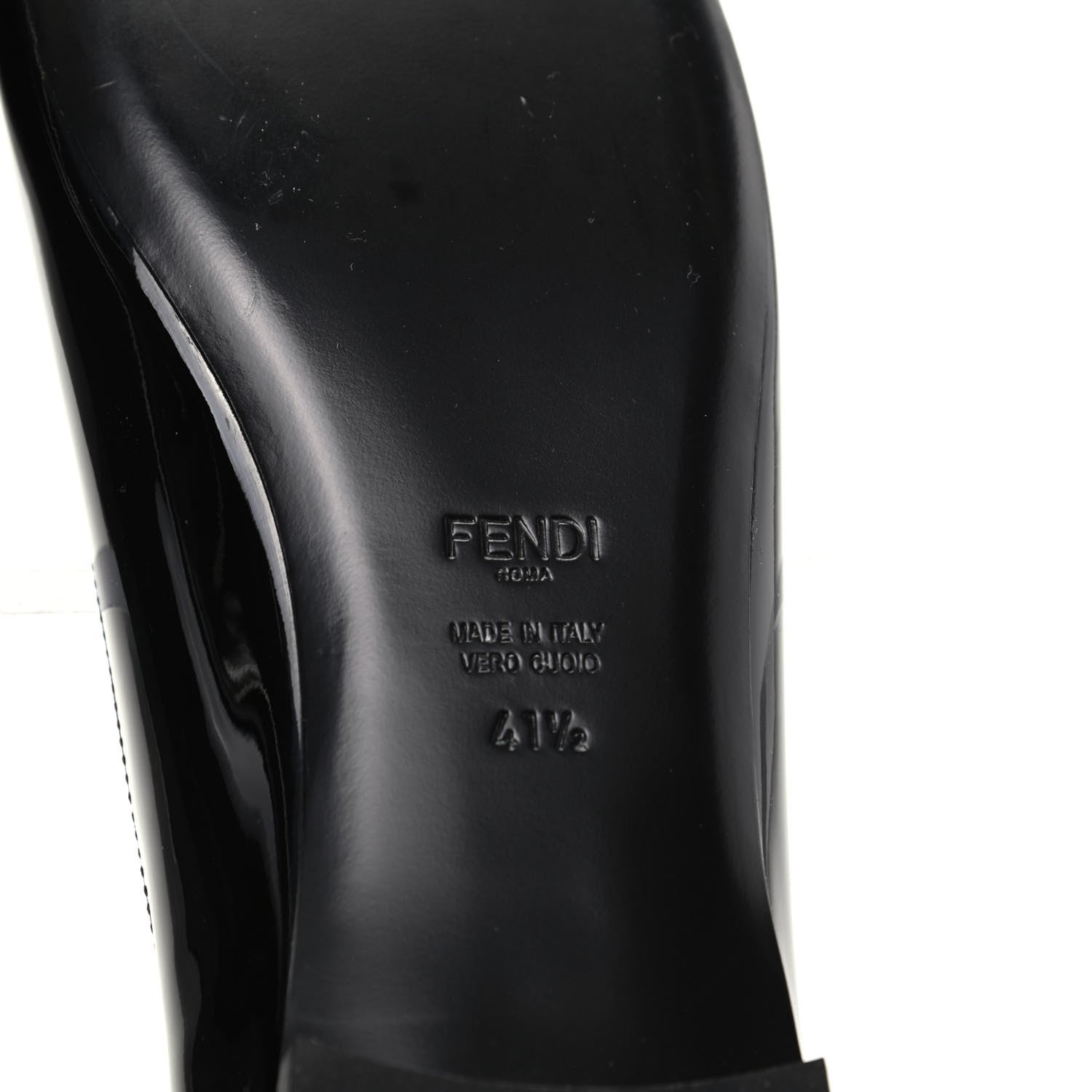 Fendi Patent Ballerina Flats 41.5 Black 7 of 8