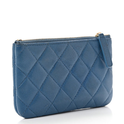Chanel Caviar Quilted Small Cosmetic Case Blue 3 of 8