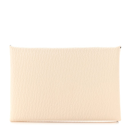 Hermes Chevre Mysore Verso Calvi Card Case Nata Biscuit 1 of 7