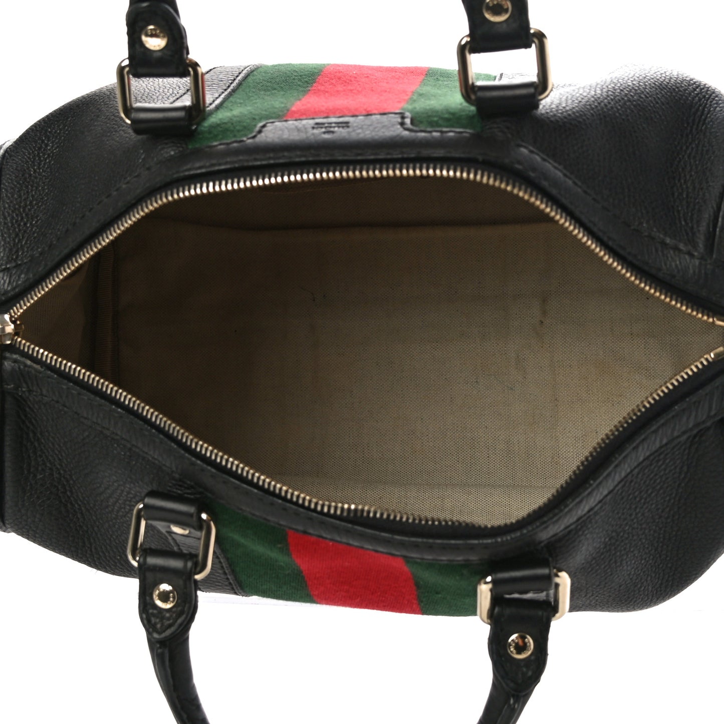 Calfskin Vintage Web Medium Boston Black