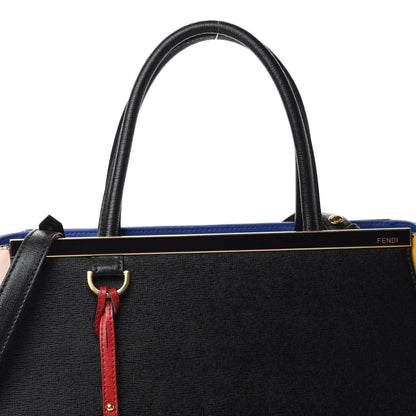 Fendi Vitello Elite Bi-Color Regular 2Jours Tote Black 11 of 11