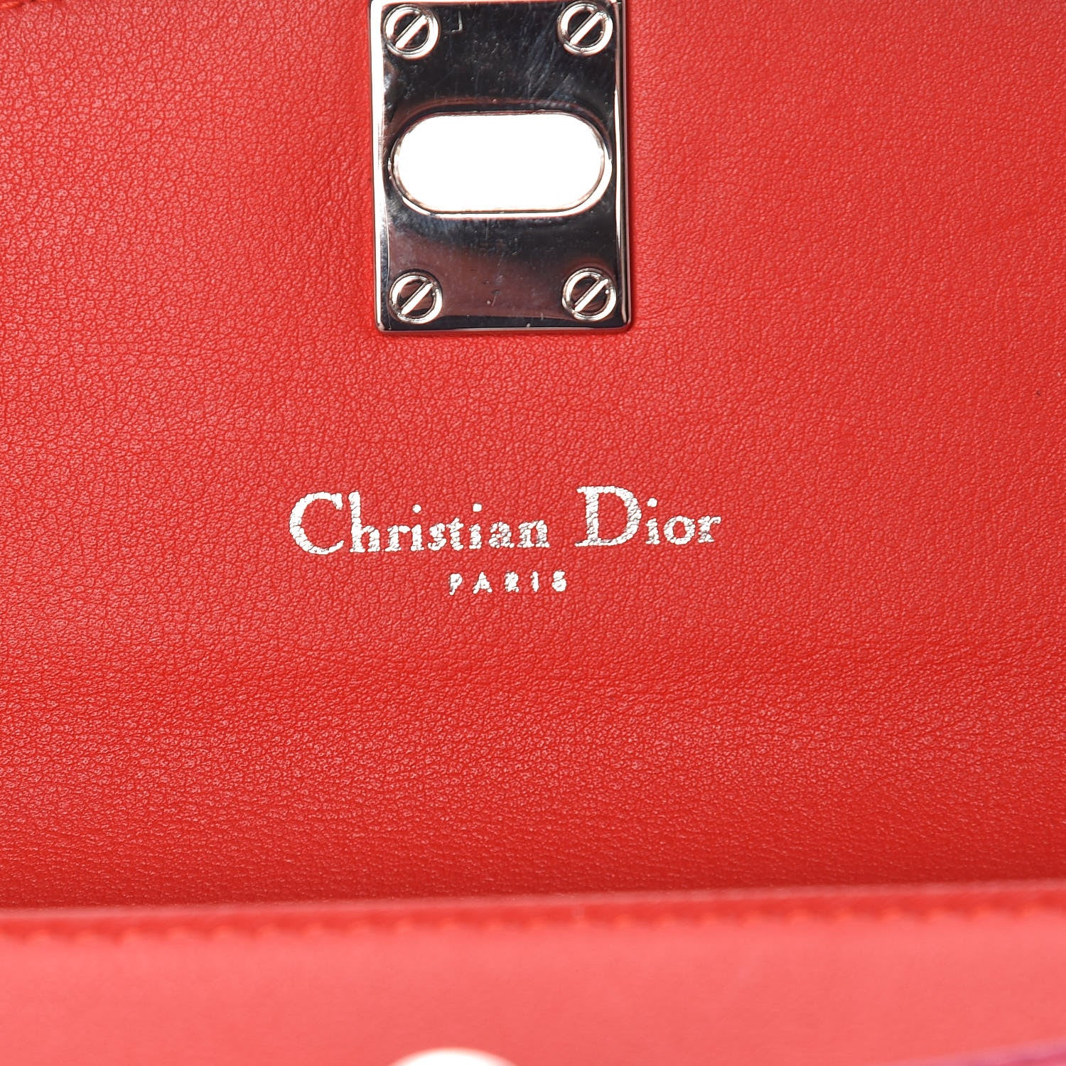 Christian Dior Calfskin Bi-Color Wallet On Chain Red Pink 6 of 12