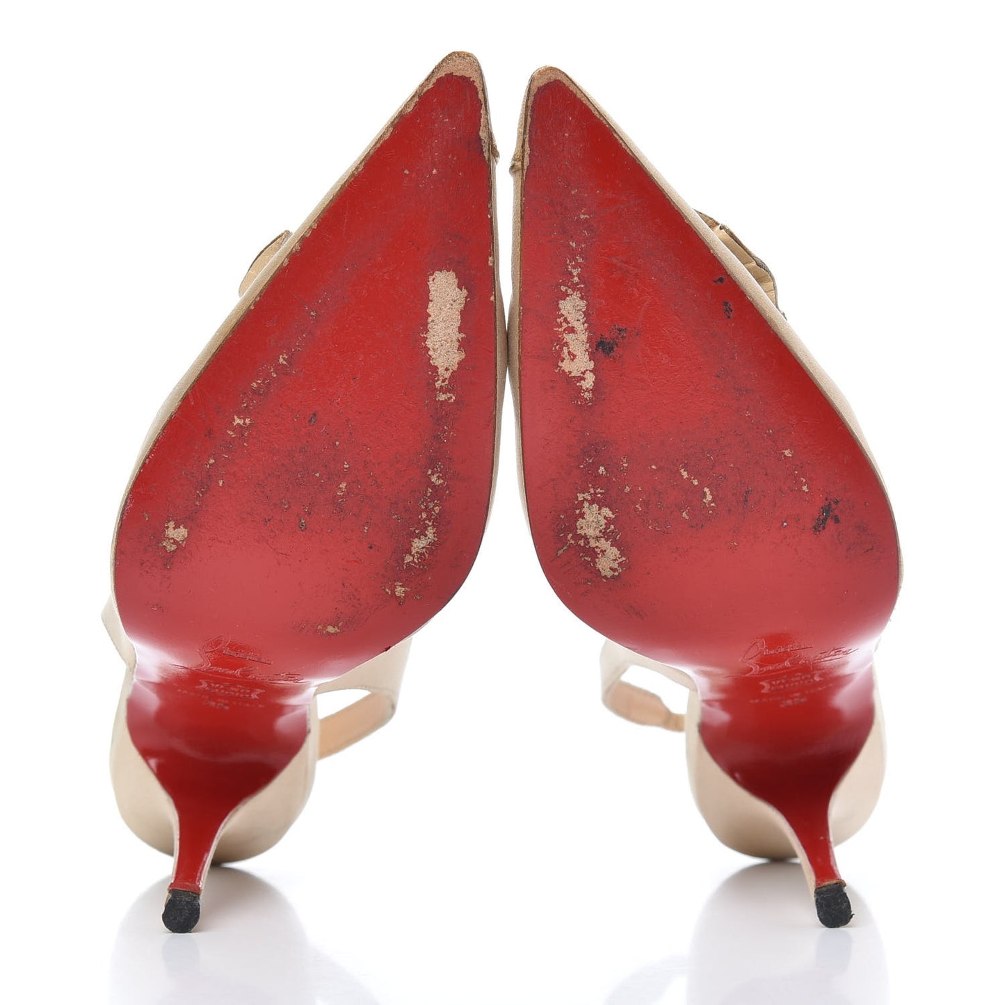 Satin Slingback Pumps 35 Beige