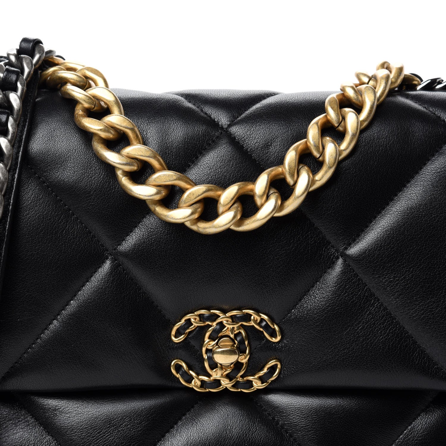 Chanel Lambskin Quilted Large 19 Flap Black 11 of 11