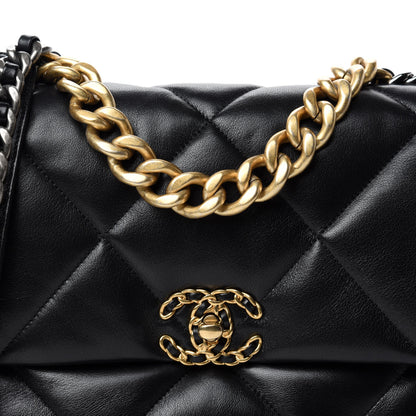 Chanel Lambskin Quilted Large 19 Flap Black 11 of 11