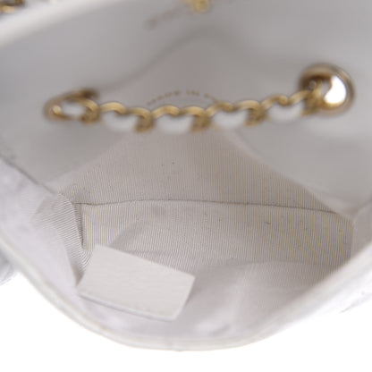 Chanel Shiny Aged Calfskin Quilted Waist Belt Bag White 5 of 8