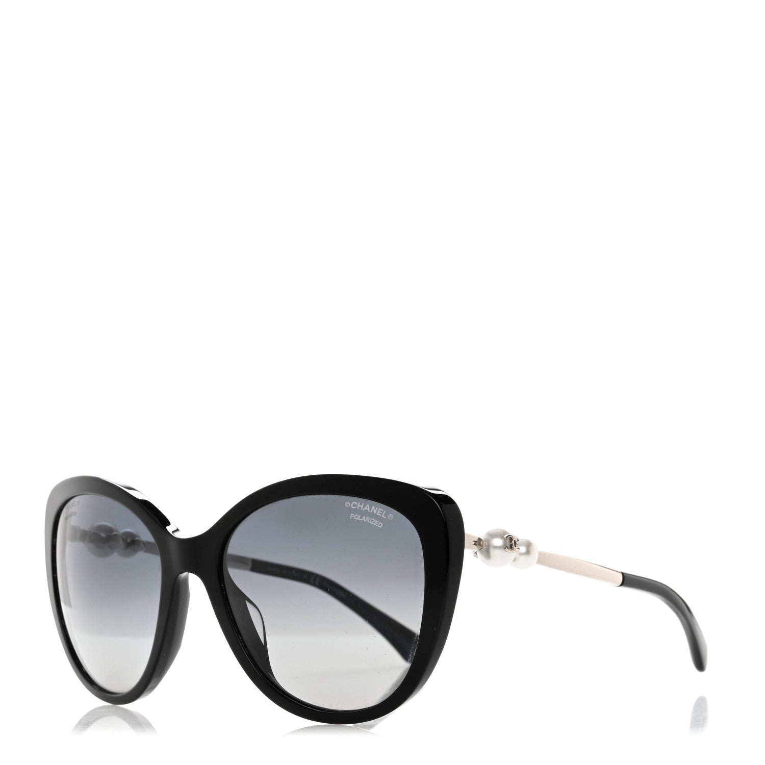 Chanel Acetate Pearl Polarized Winter Butterfly Sunglasses 5338-H-A Black 1 of 8