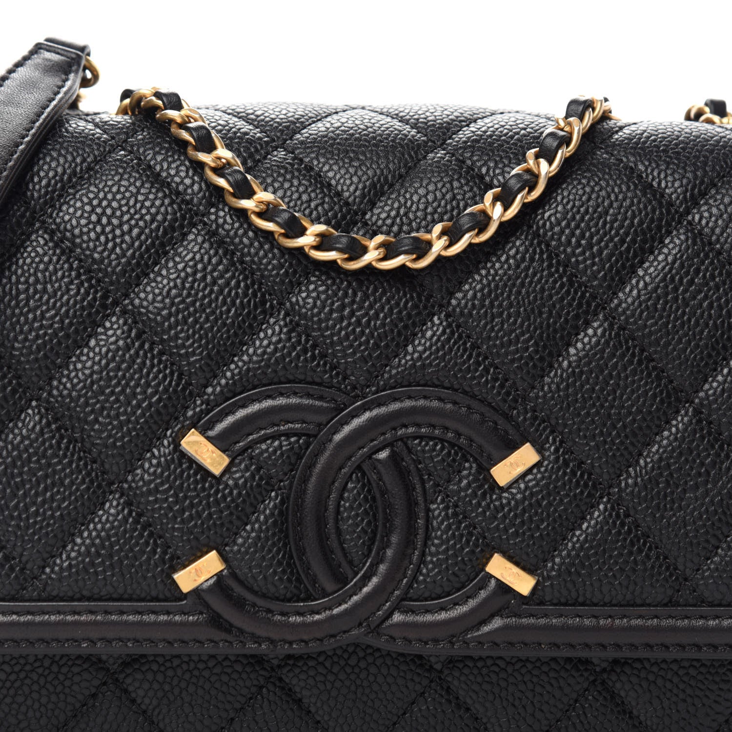 Chanel Caviar Quilted Small CC Filigree Flap Black 8 of 10