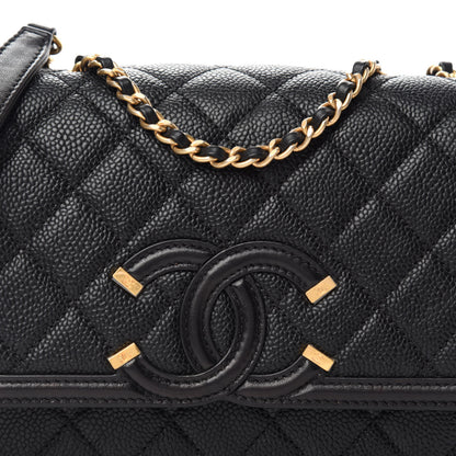 Chanel Caviar Quilted Small CC Filigree Flap Black 8 of 10