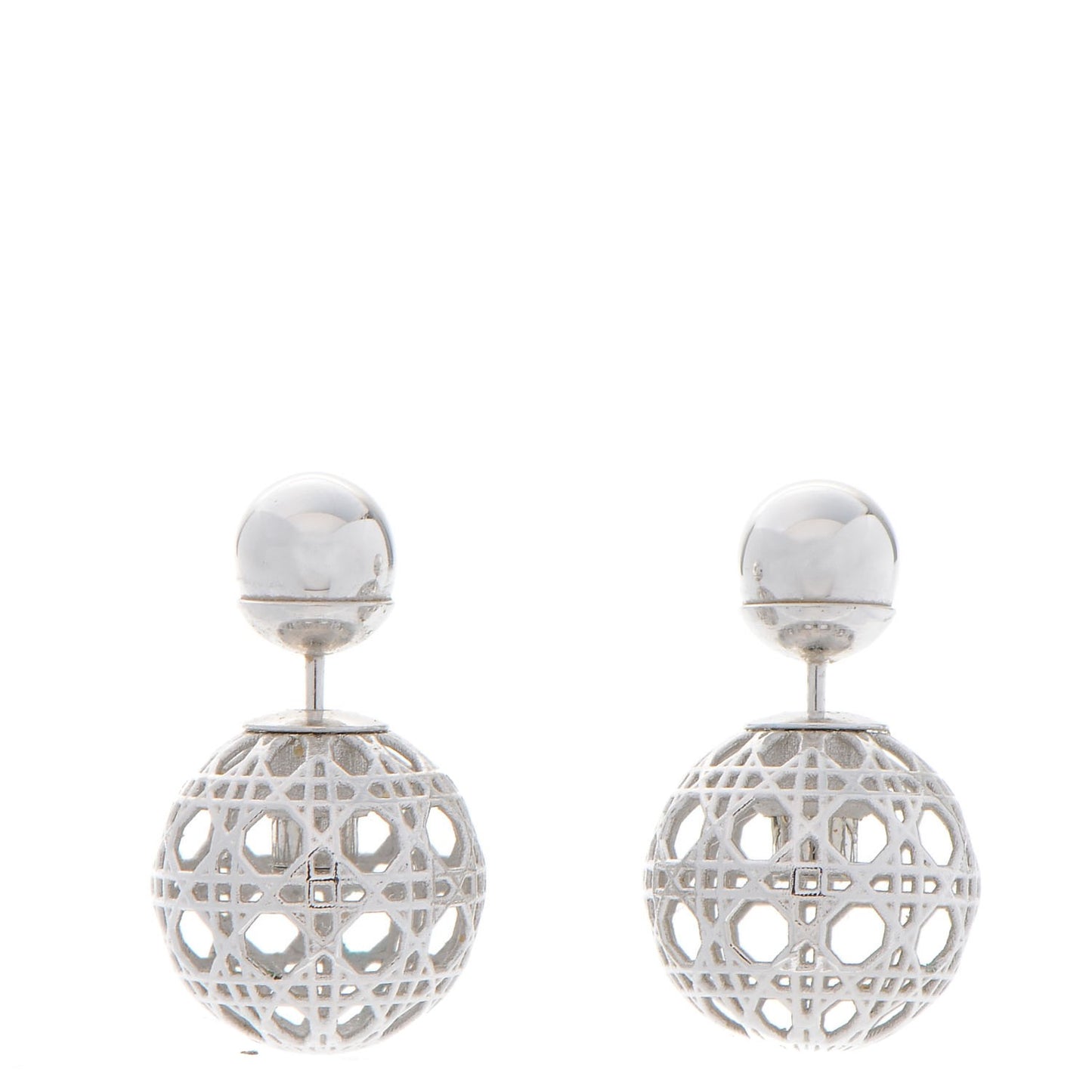 Cannage Mise En Dior Tribal Earrings Silver